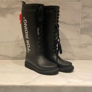 Off-White Black Rubber Riding Boots